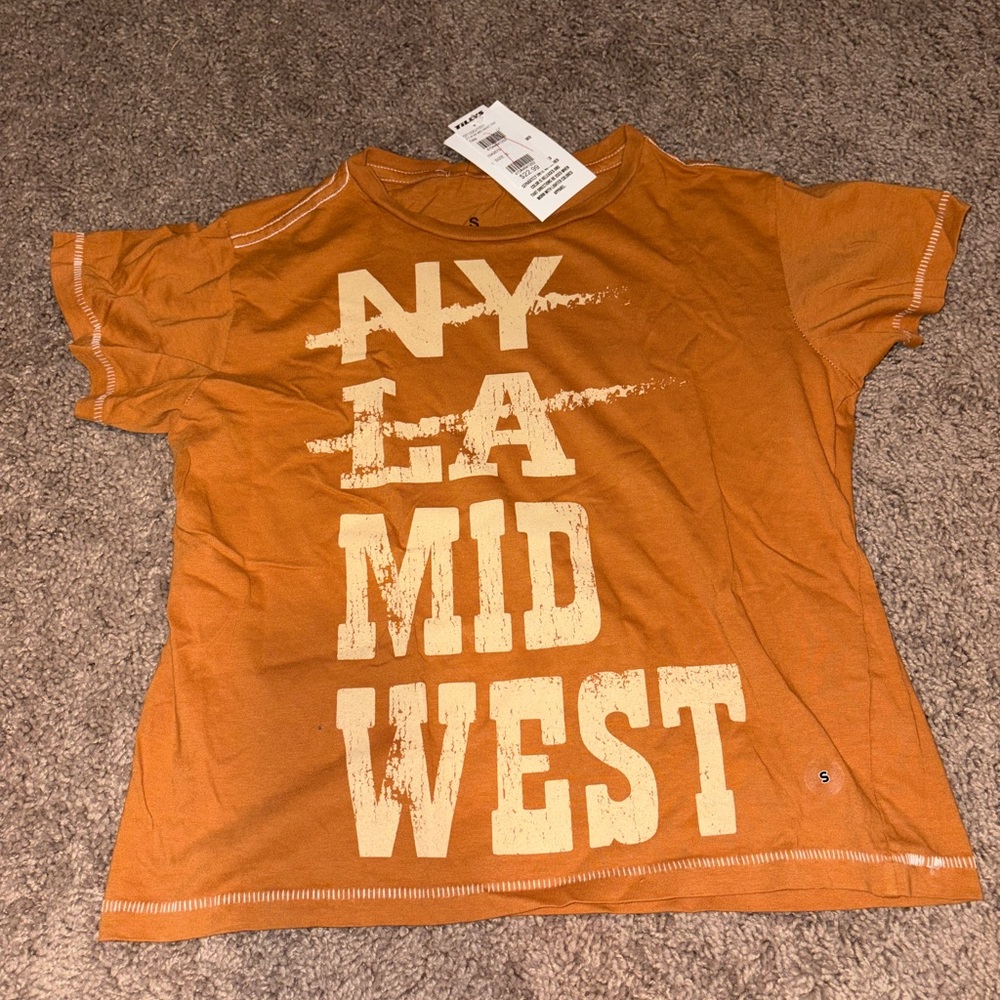 Girls Orange Graphic T-Shirt